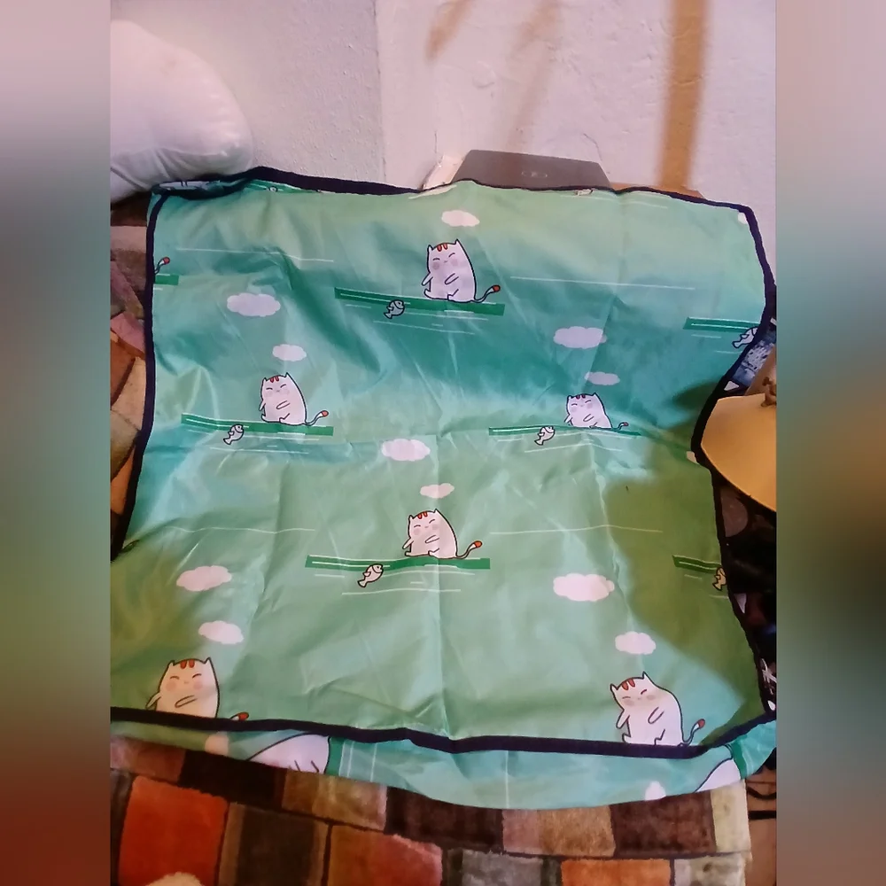 Green Cat Print Rug